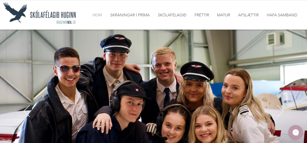 Skjáskot af uppfærðri heimasíðu Hugins