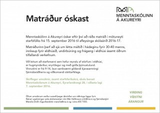 Matráður óskast