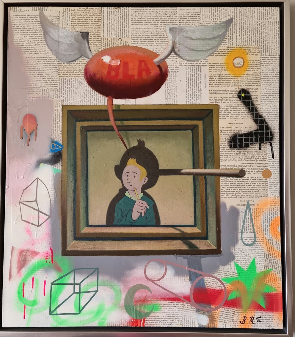 Nýjasta listaverk skólans, eftir Birgi Rafn Friðriksson.