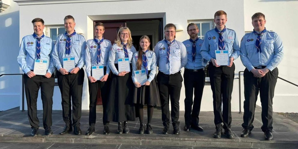 Átta einstaklingar úr Skátafélaginu Klakki hlutu forsetamerkið. Myndin er fengin af heimasíðu Klakks…