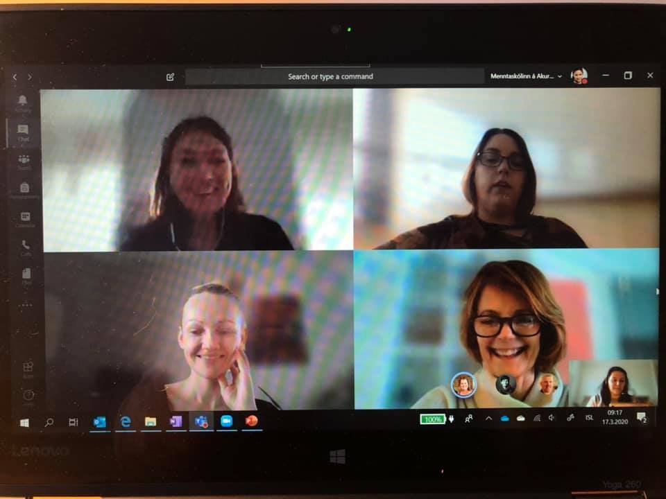 Kennarar og nemendur MA funda þessa dagana í netheimum. 
Mynd: skjáskot af facebook.