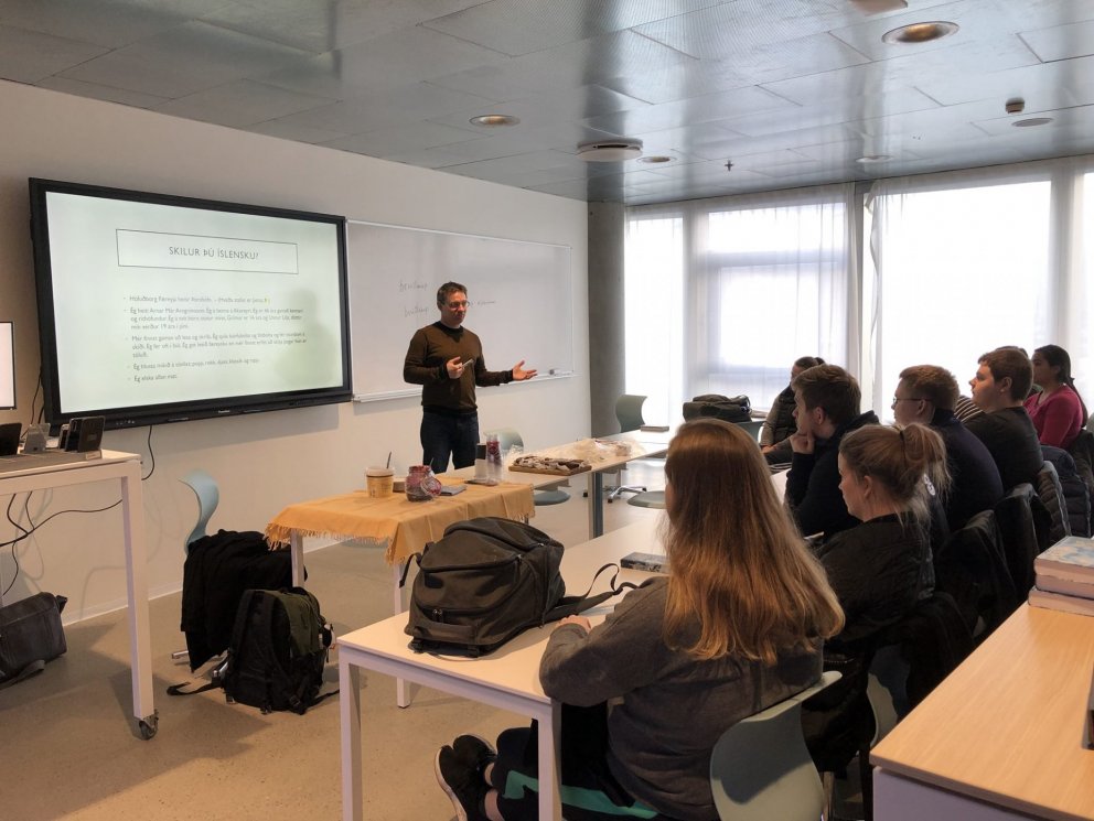 Arnar Már í færeyska framhaldsskólanum Glasir