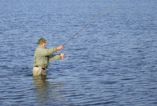 Róbert F. Sigurðsson á silungsveiðum
