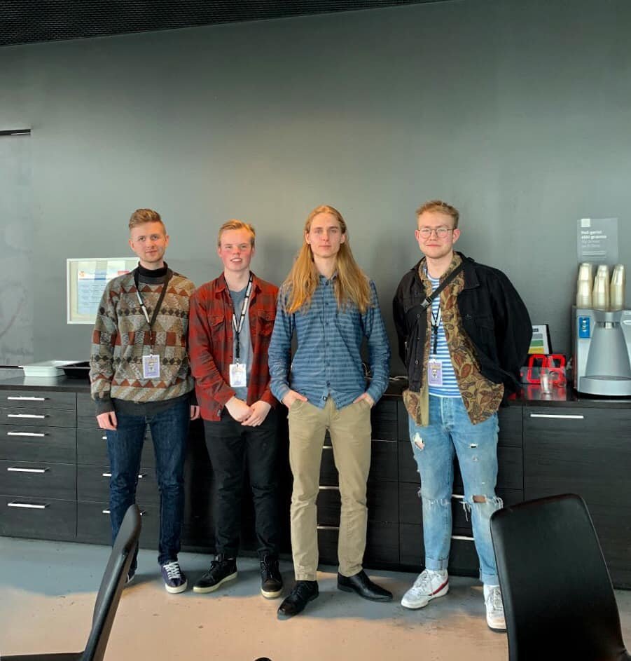 Meðlimir hljómsveitarinnar Flammeus. Myndin er úr fórum Hafsteins Davíðssonar