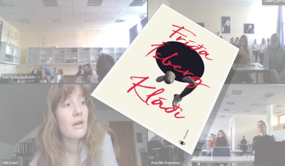 Fríða Ísberg ræddi við nemendur um smásöguna Prófíl