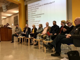 Frambjóðendur og fundarstjóri