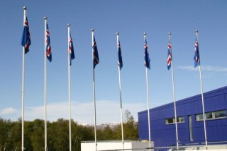 Fánar á Skólatorgi