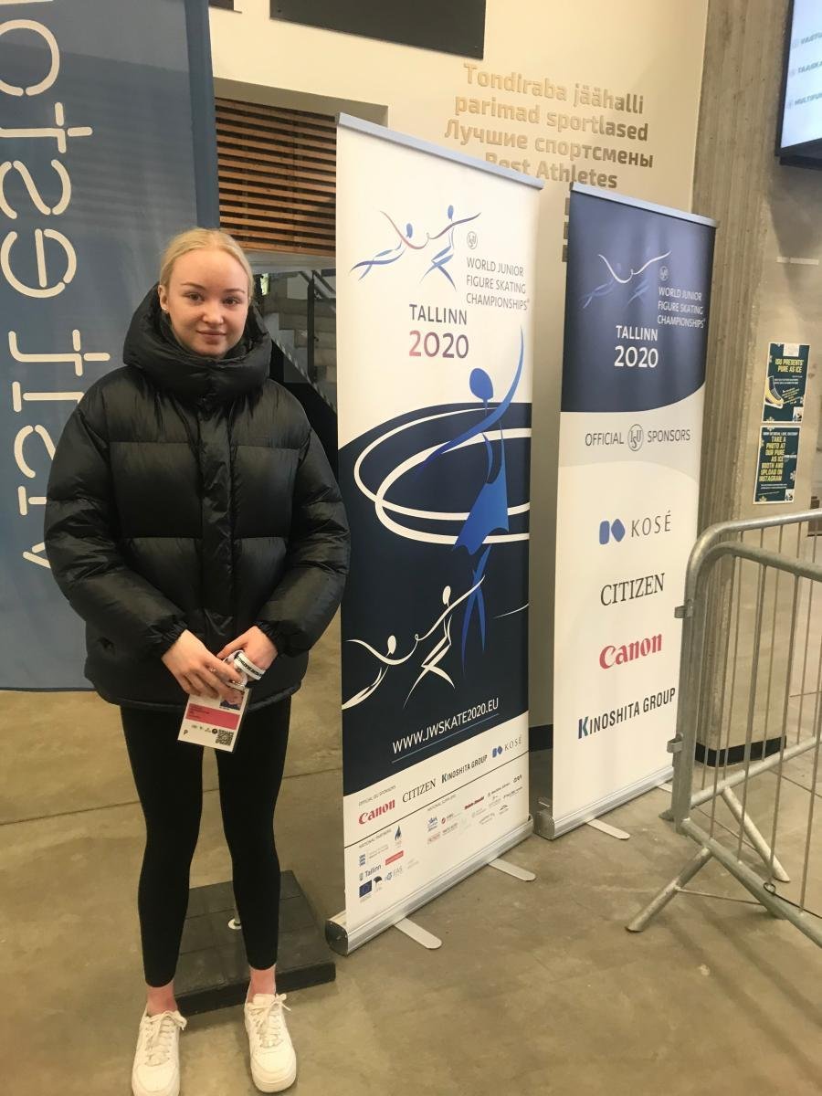 Aldís Kara í Tallinn. Mynd fengin af heimasíðu Skautasambands Íslands