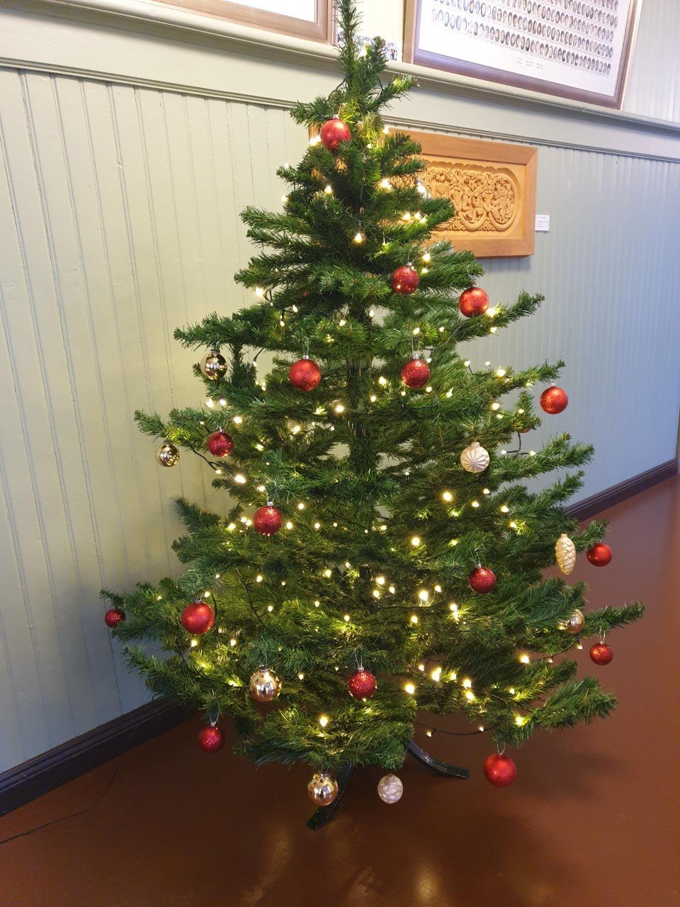 Jólatré á Langa gangi í Gamla skóla