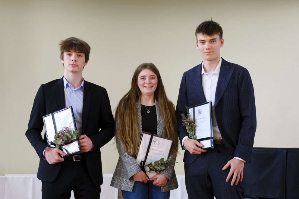 Óðinn, Þorgerður Una og Kári. Mynd birt með leyfi Háskóla Íslands.