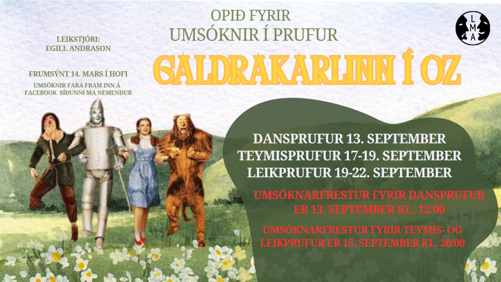 LMA auglýsir prufur fyrir söngleikinn