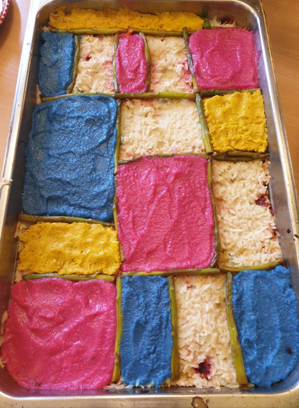 Hádegismatur eldaður út frá listaverkinu Composition C (No.III) with Red, Yellow and Blue eftir Piet&hellip;