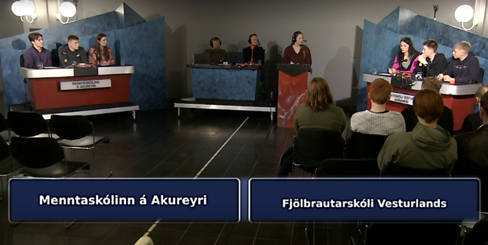 Frá viðureign MA og FVA. RÚV skjáskot.