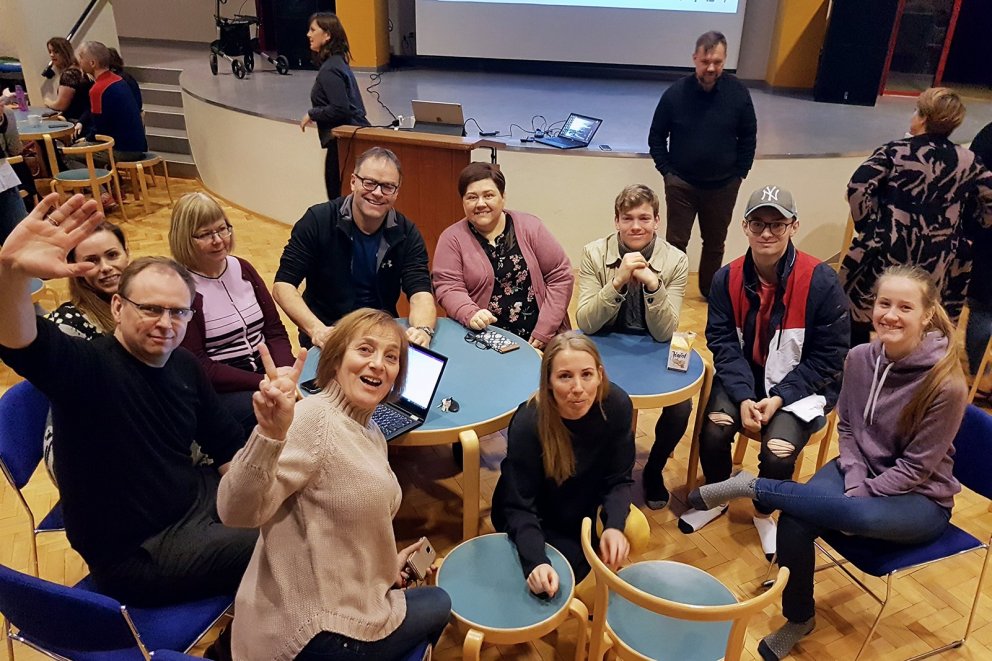 Hópavinna með nemendum á Mörsugsmessu í janúar 2019