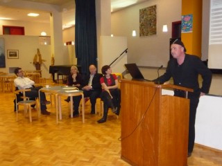 Fyrirlesarar á fundi og formaðurinn, Þórleifur.