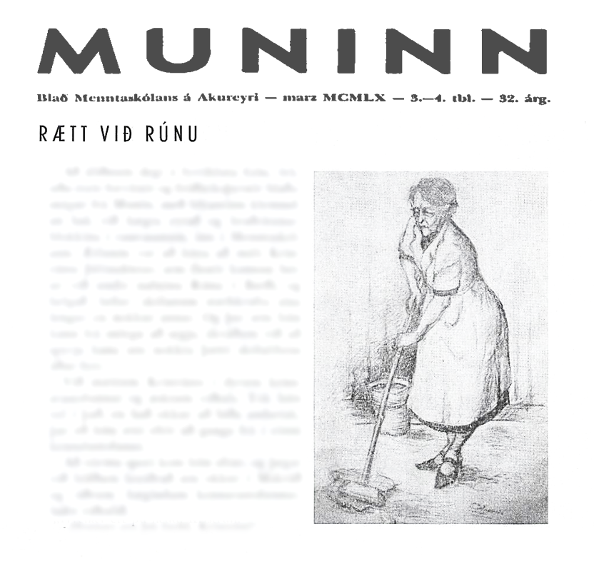 Teikningin af Rúnu sem birtist með viðtalinu er verk Örlygs Sigurðssonar (1920-2002). Upprunalega my…