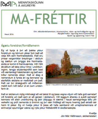 MA-FRÉTTIR haustannar 2016