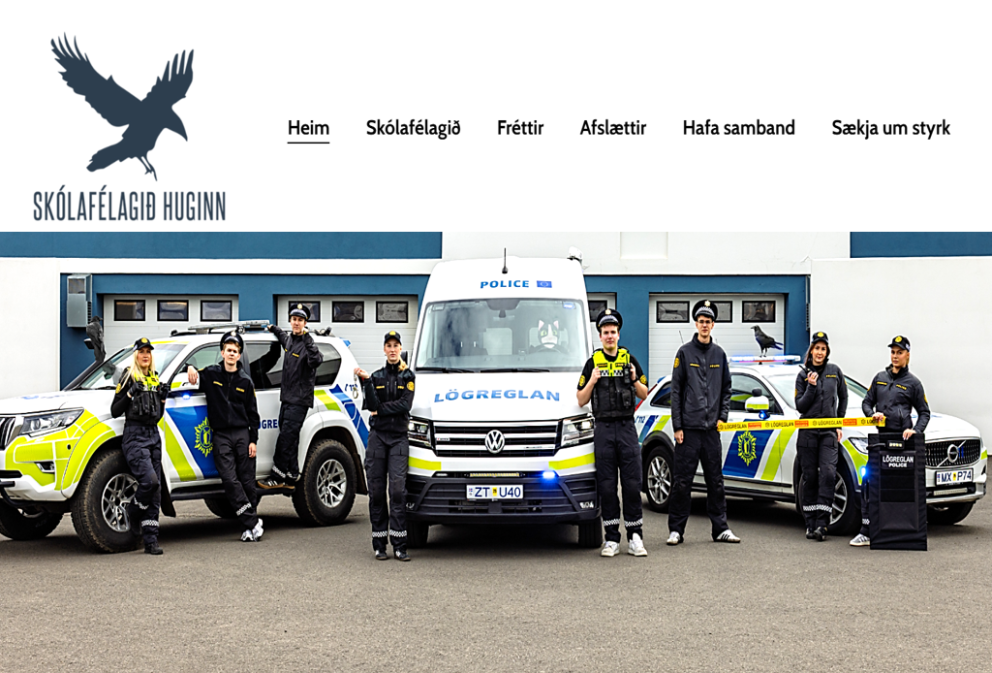 Skjáskot af forsíðu huginnma.is