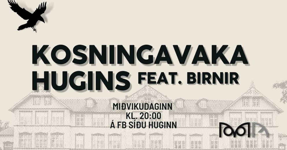 Hægt verður að fylgjast með úrslitum kosninganna í beinu streymi á fésbókarsíðu Hugins. Skjáskot.