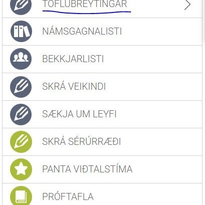 Til nemenda: Stundatöflubreytingar
