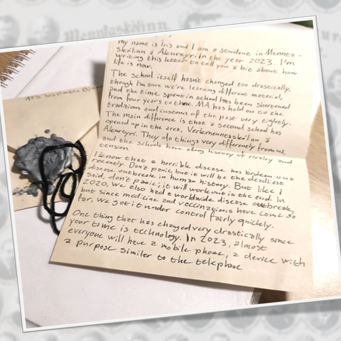 Bréf til nemanda í MA árið 1918