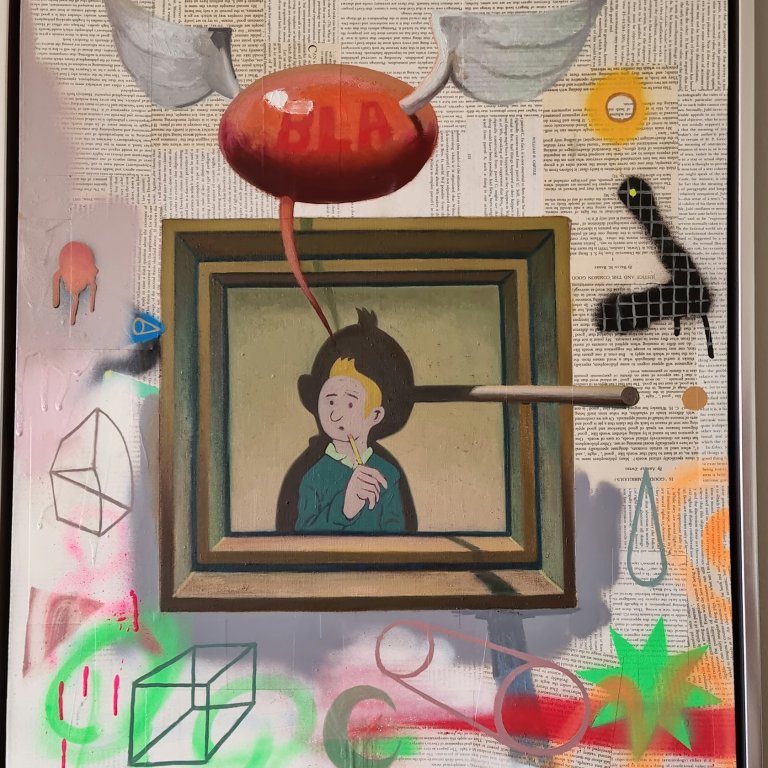 Nýjasta listaverk skólans, eftir Birgi Rafn Friðriksson.