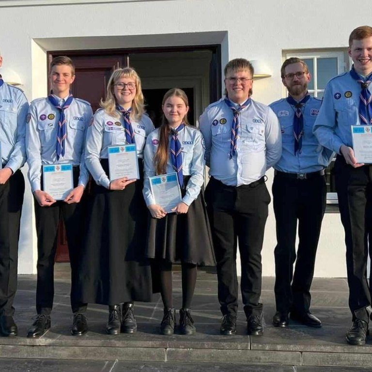 Átta einstaklingar úr Skátafélaginu Klakki hlutu forsetamerkið. Myndin er fengin af heimasíðu Klakks…