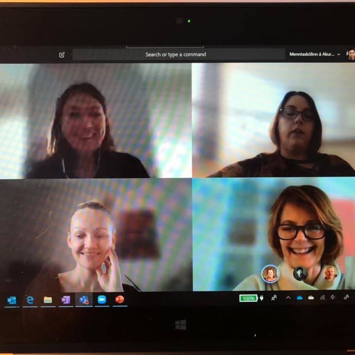 Kennarar og nemendur MA funda þessa dagana í netheimum. 
Mynd: skjáskot af facebook.