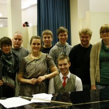 Hópurinn sem stóð að dagskrá Dags íslenskrar tungu með verkum Steins Steinars 17. nóvember 2008