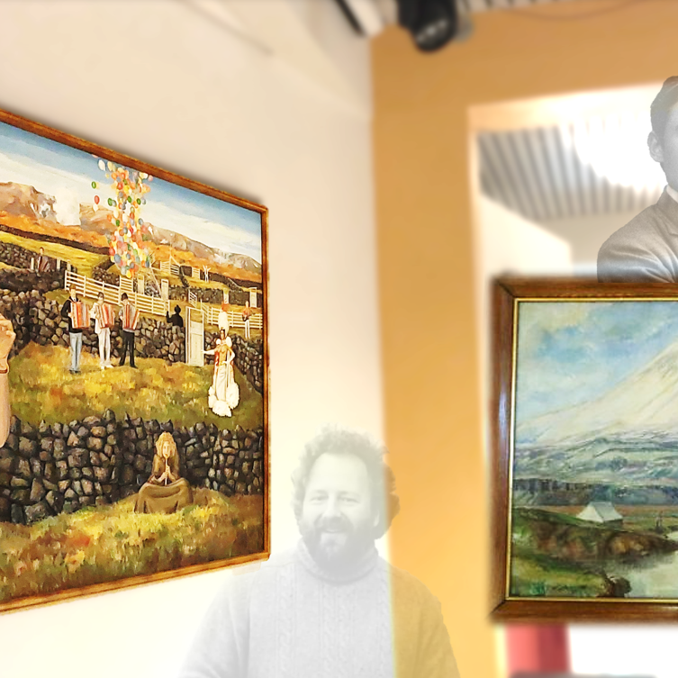 Kjötkveðjuhátíð og Örn Ingi Gíslason til vinstri. Baula og Ásgrímur Jónsson til hægri. Samsett mynd.