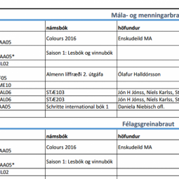 Tengill á bókalista 1. bekkjar er í fréttinni
