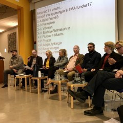 Frambjóðendur og fundarstjóri