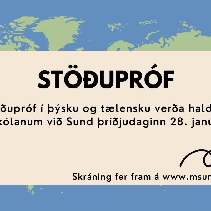Stöðupróf í þýsku og tælensku
