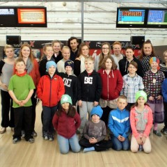 Hópurinn í Mentorverkefninu í Keiluhöllinni