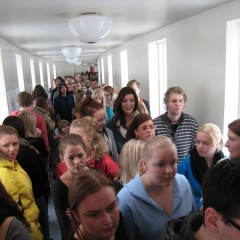 Á leið frá fundi með skólameistara