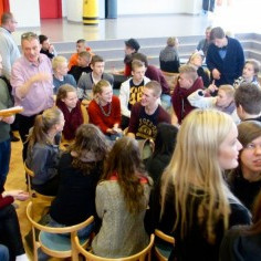 Gestirnir frá Haslev með gestgjöfum í Kvosinni.