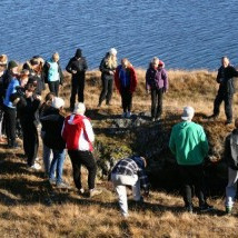 Nemendur í náttúrulæsi við nám í Mývatnssveit