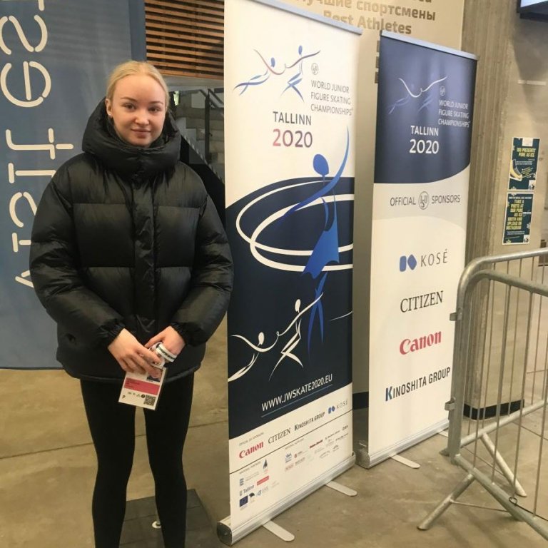 Aldís Kara í Tallinn. Mynd fengin af heimasíðu Skautasambands Íslands