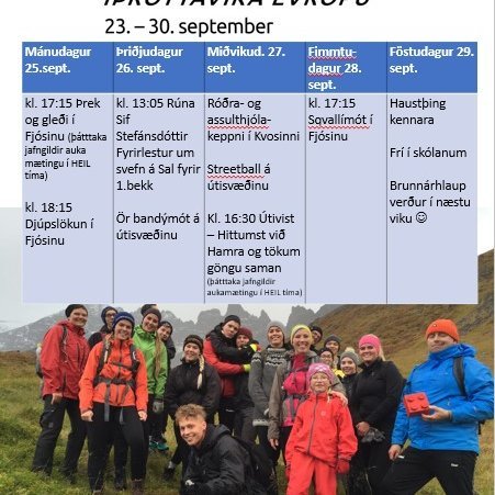 Þessi vika er evrópsk íþróttavika. Allar vikur er mikil áhersla á hreyfingu og útivist í skólanum og…