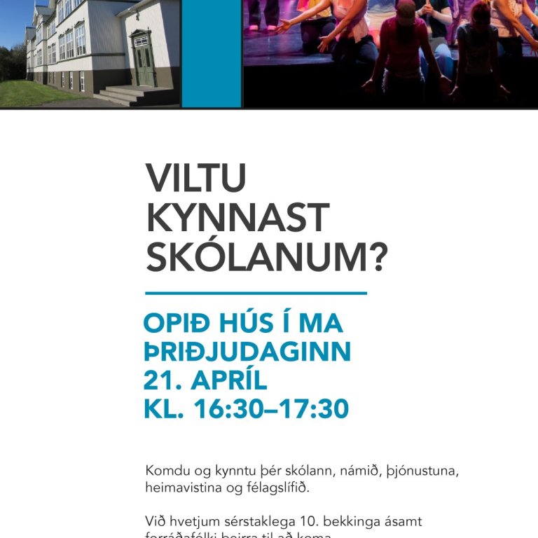 Opið hús í MA þriðjudaginn 21. apríl