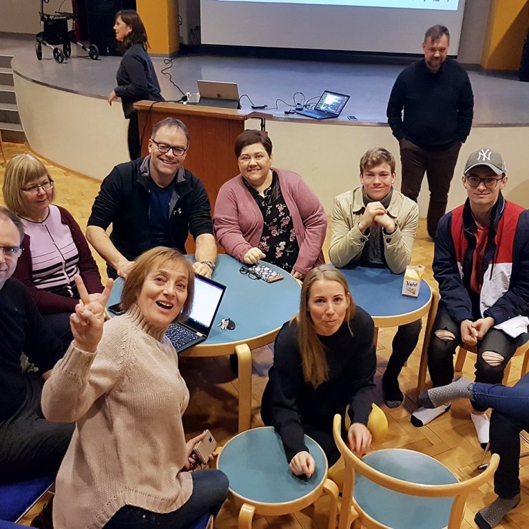 Hópavinna með nemendum á Mörsugsmessu í janúar 2019