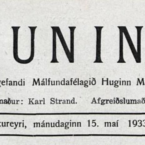 Ítarleg umfjöllun er um félagslíf í Menntaskólanum á Akureyri í skólablaðinu Muninn vorið 1933