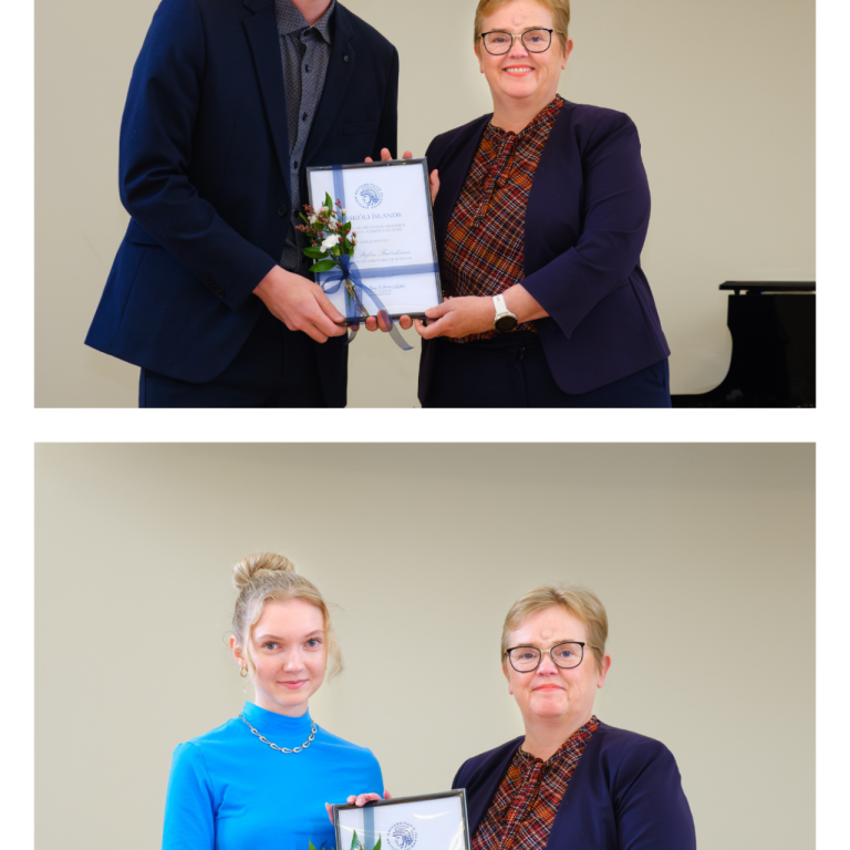 Árni Stefán og Guðrún María ásamt rektor HÍ, Silju Báru Ómarsdóttur