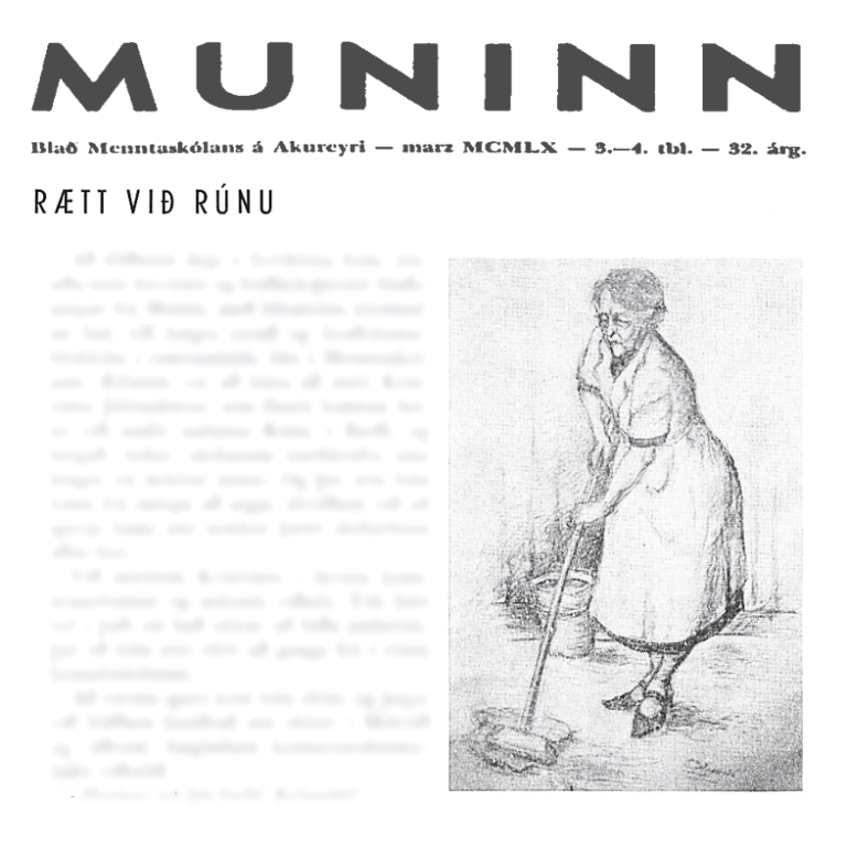 Teikningin af Rúnu sem birtist með viðtalinu er verk Örlygs Sigurðssonar (1920-2002). Upprunalega my…