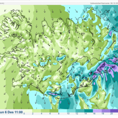Vindur á landinu klukkan 11