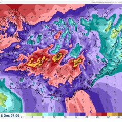 Vindaspákort fyrir klukkan 7 þriðjudagsmorgun