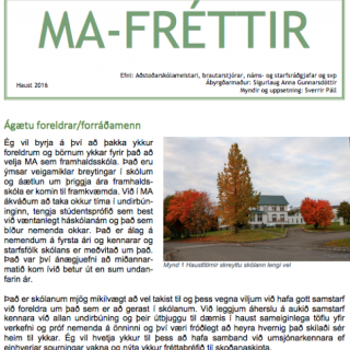 MA-FRÉTTIR haustannar 2016