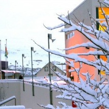 Skólatorg að vetri