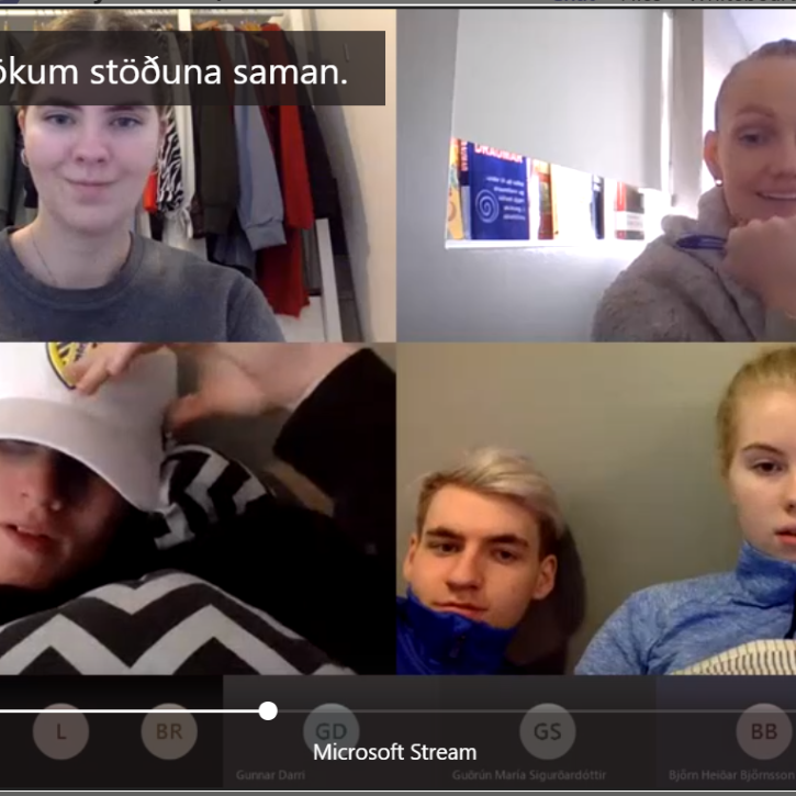 Nemendur í 3G og kennari ræddu upplifanir sínar af námi í samkomubanni á fjarfundi